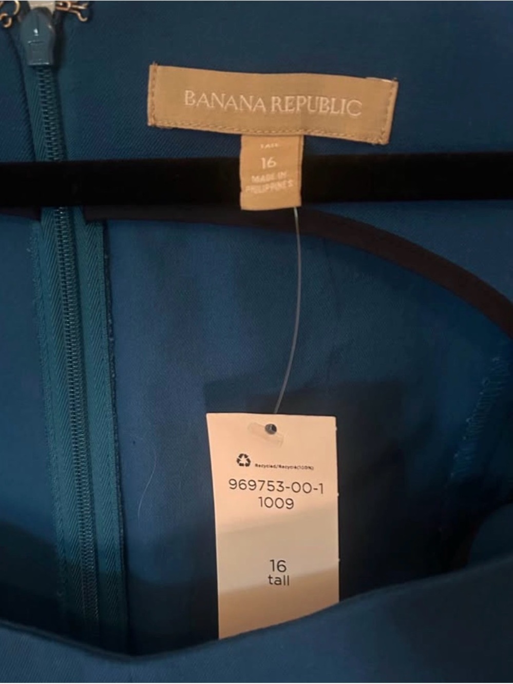 NWT Banana Republic Teal-Blue Midi Sheath Dress - Picture 5 of 5